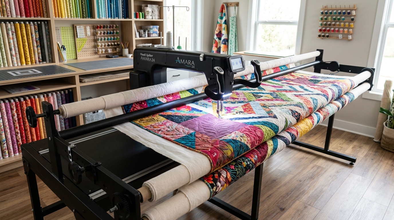 Handi Quilter Amara 24 inch Longarm Quilting Machine with 10 Foot Gallery 2 Frame