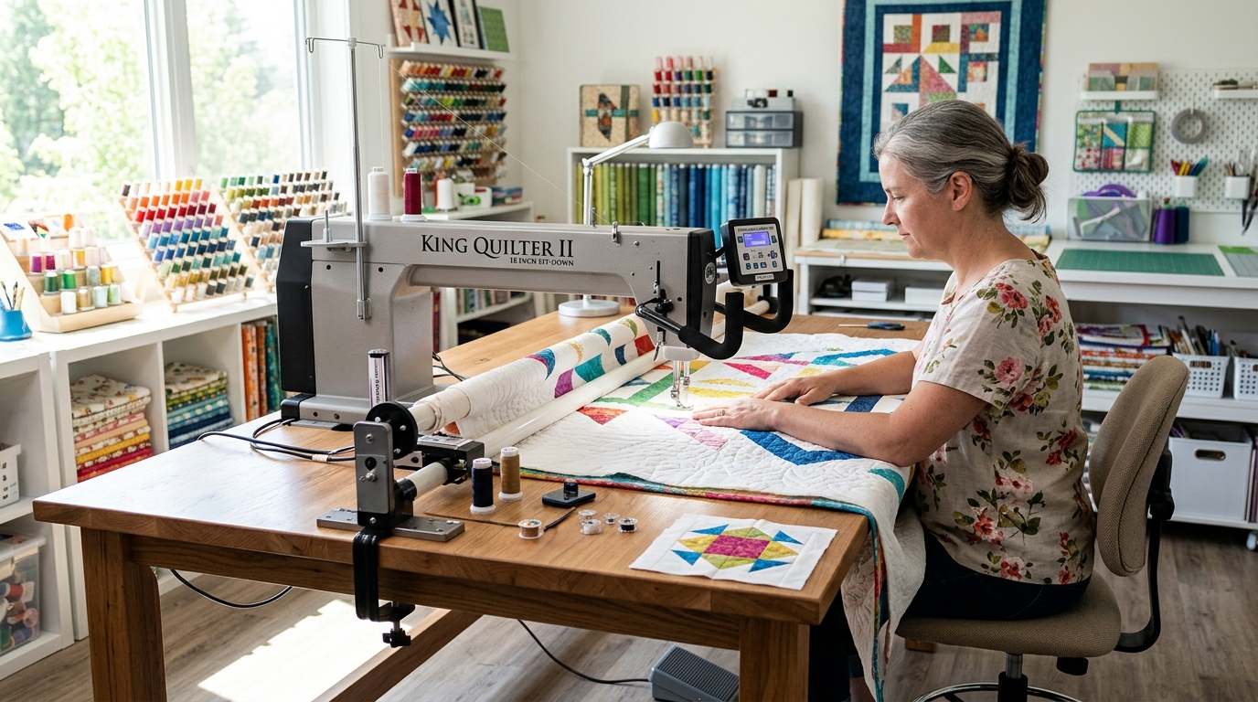 King Quilter II Sit Down with Quilt Vision Table